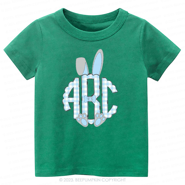 Pink Easter Bunny Ears Monogram Easter Toddler Tees