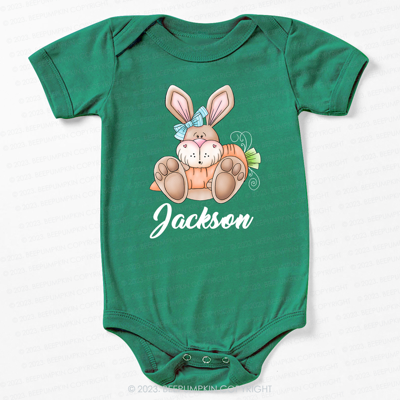 Spring Bunny Rabbit with Carrot Easter Bodysuit For Baby