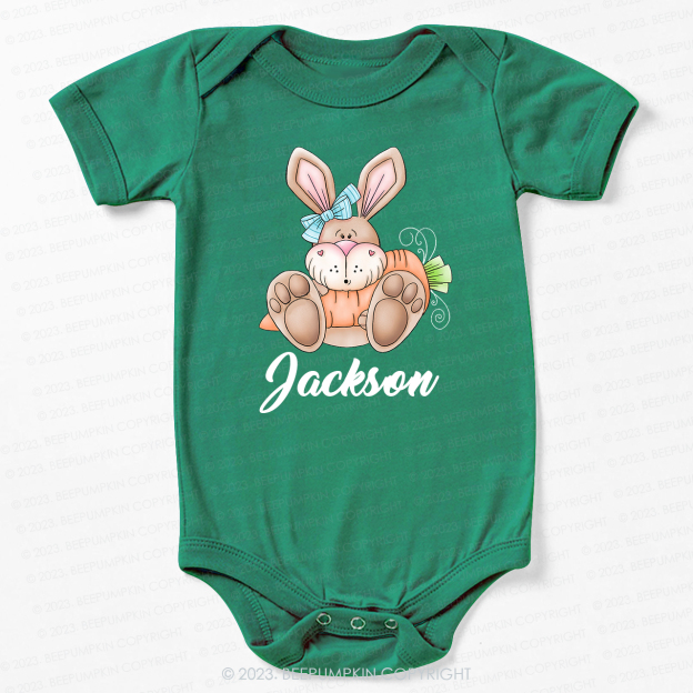 Spring Bunny Rabbit with Carrot Easter Bodysuit For Baby
