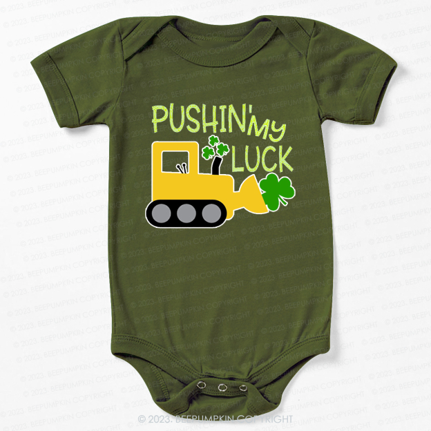 Pushin' My Luck St.Patricks Day Bodysuit For Baby