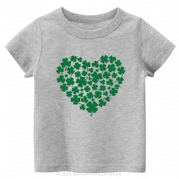 Shamrock Heart St.Patricks Day-Toddler&Kids Tees