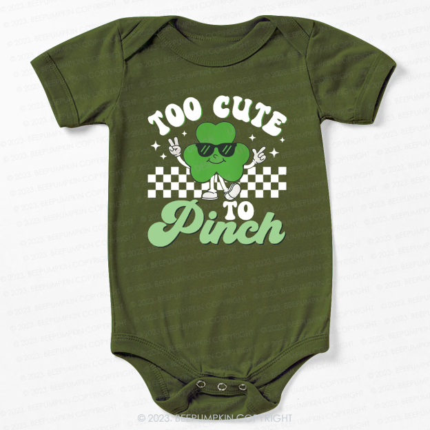 Too Cute To Pinch St.Patricks Day Bodysuit For Baby