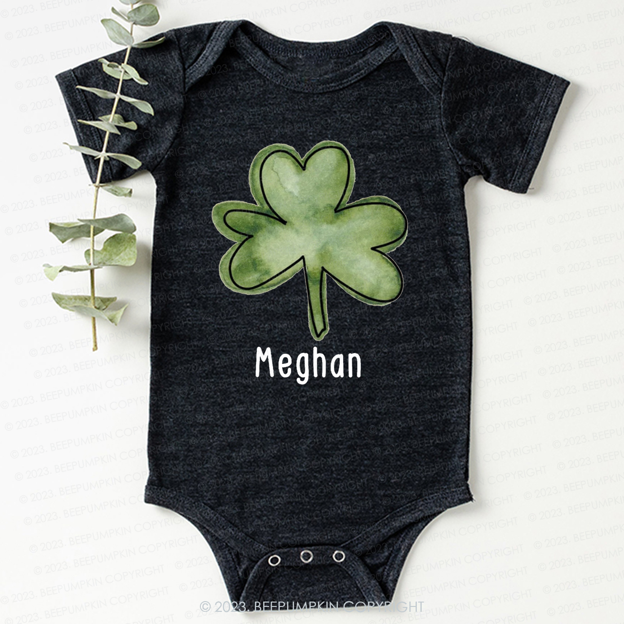 Personalized Shamrock St.Patricks Day Bodysuit For Baby