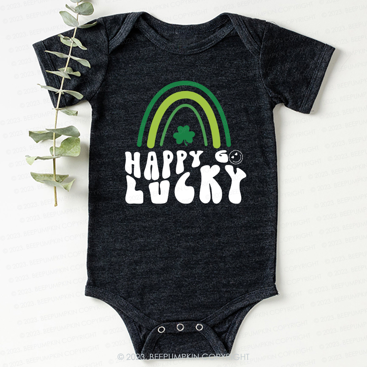 Happy Go lucky St.Patricks Day Bodysuit For Baby