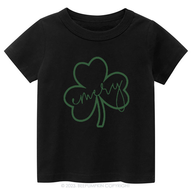 Shamrock Glitter Name St.Patricks Day -Toddler Tees