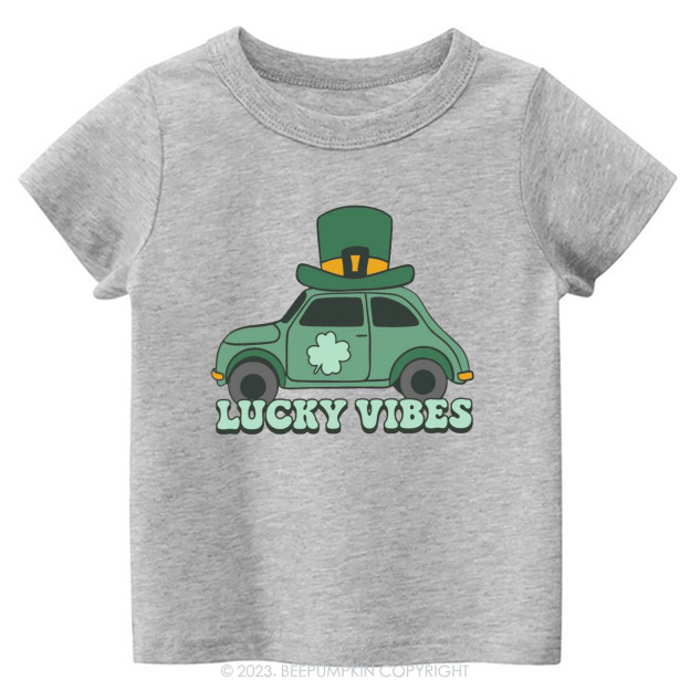 Lucky Vibes Car St.Patricks Day -Toddler Tees