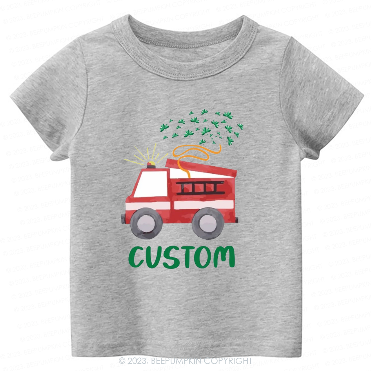 Firetruck Shamrock St.Patricks Day -Toddler Tees
