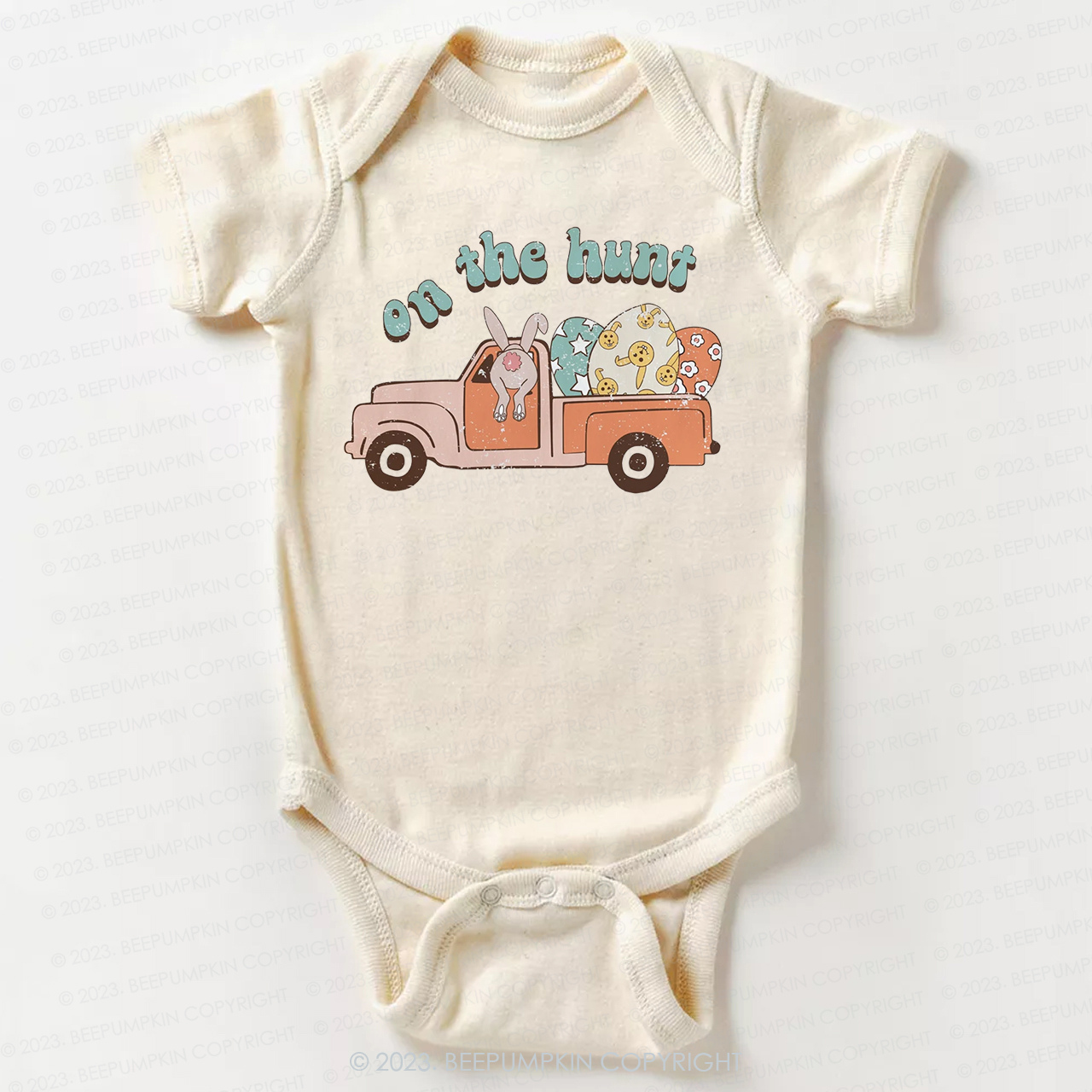 On the Hunt Easter Groovy Bodysuit For Baby
