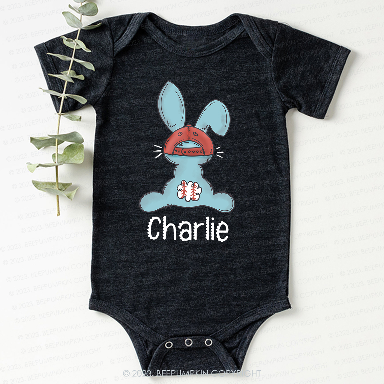 Baseball Easter Bunny Bodysuit For Baby