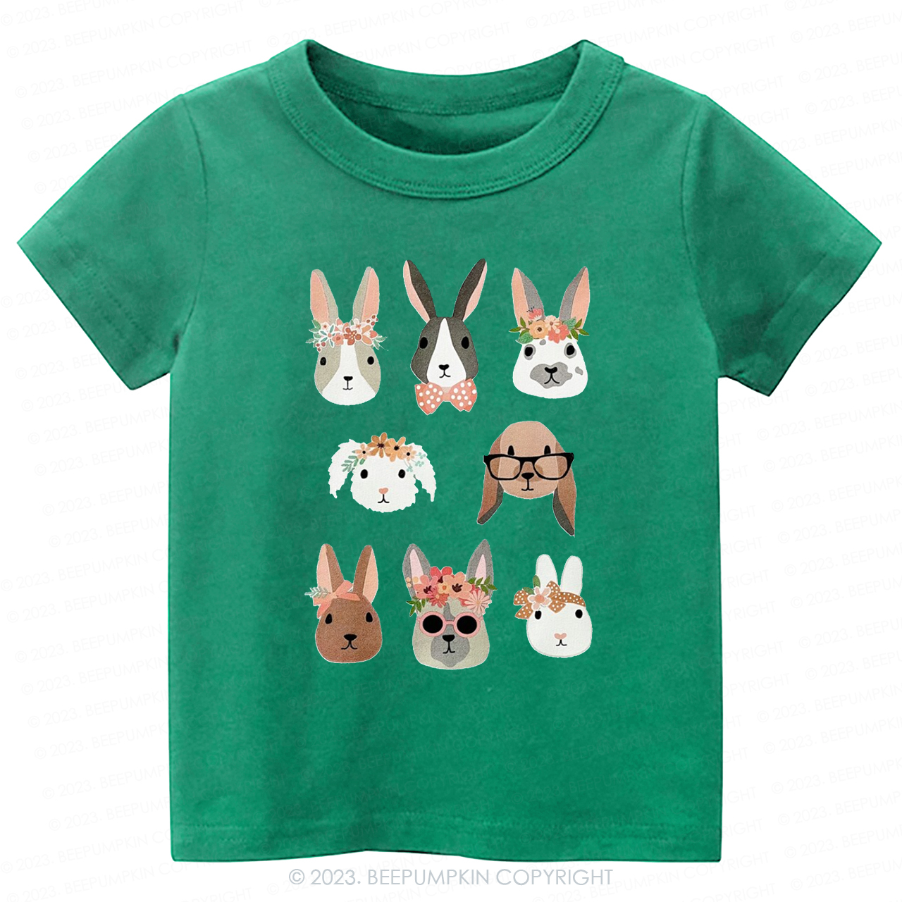 Cute Girl Bunny And Dog Easter Bunny-Toddler Tees