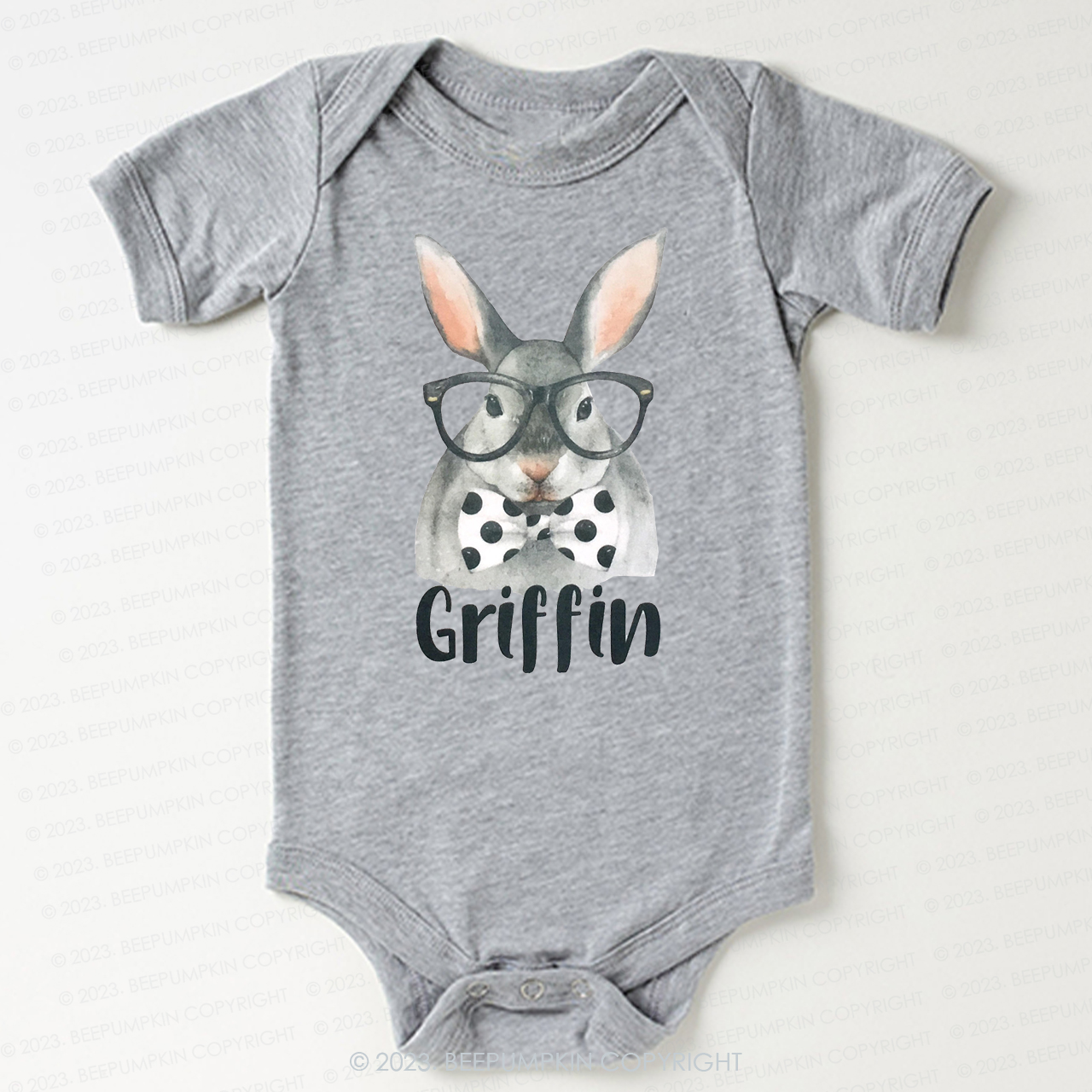 Personalized Easter Raglan Hipster Bunny Bodysuit For Baby