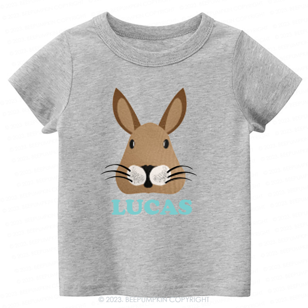 Personalized Easter Brown Bunny -Toddler Tees