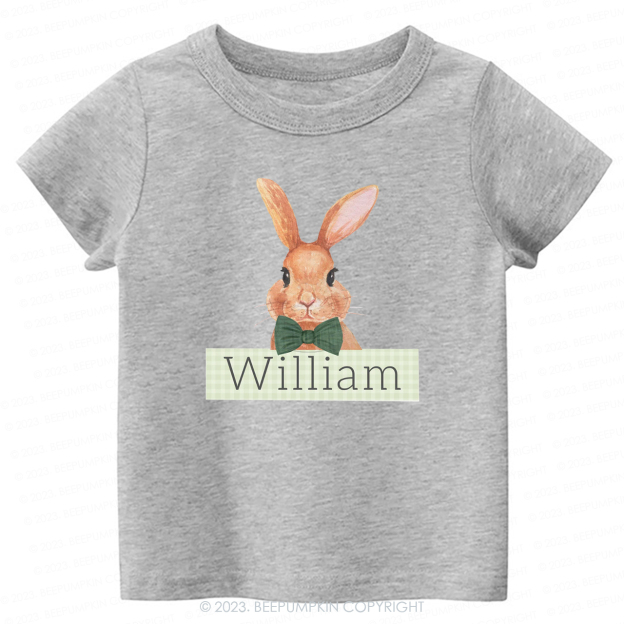 Easter Bunny Green Gingham Name -Toddler Tees