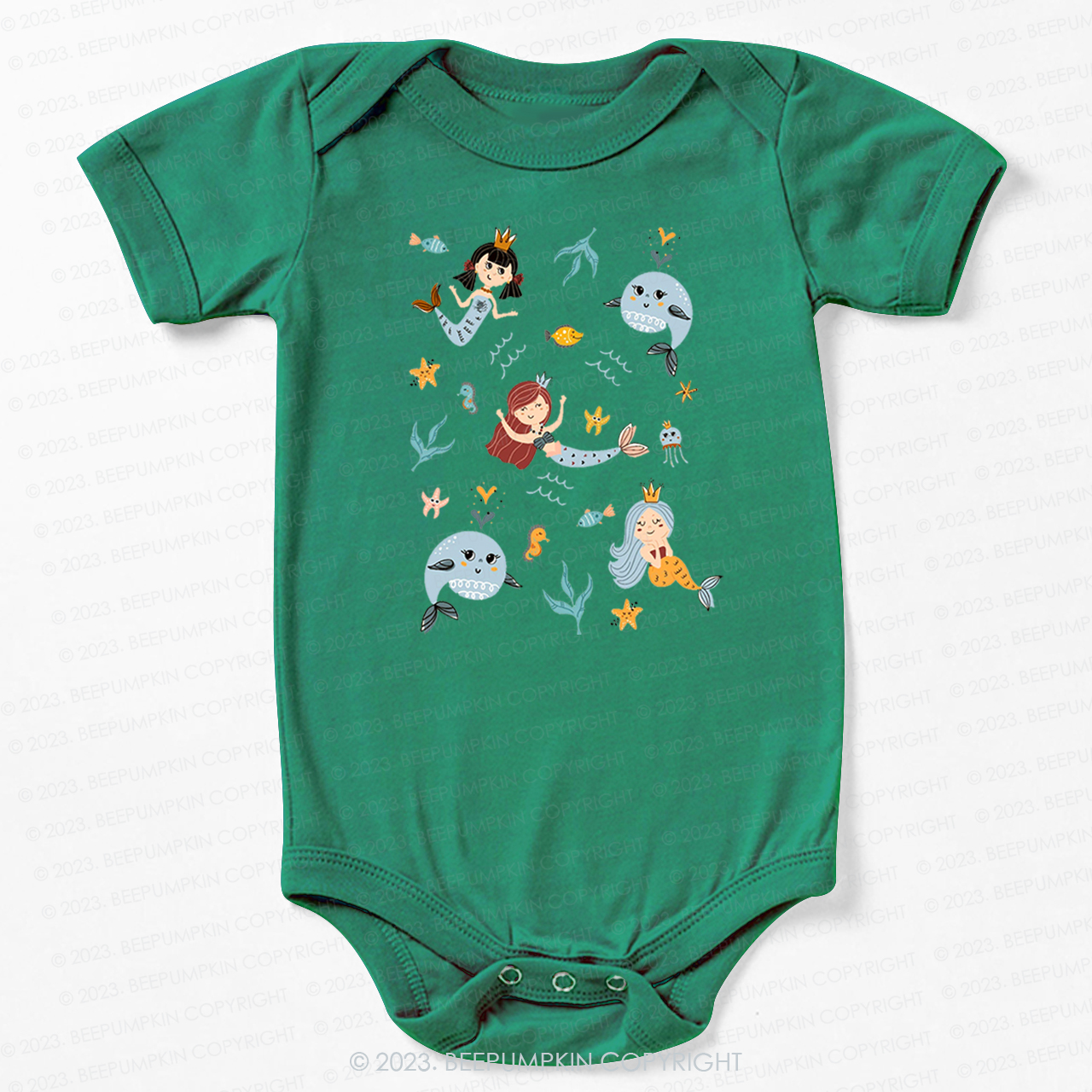 Cute Mermaid  Girl Beach Bodysuit For Baby
