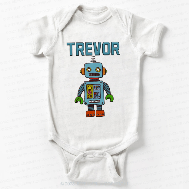 Personalized Robot Theme Bodysuit For Baby