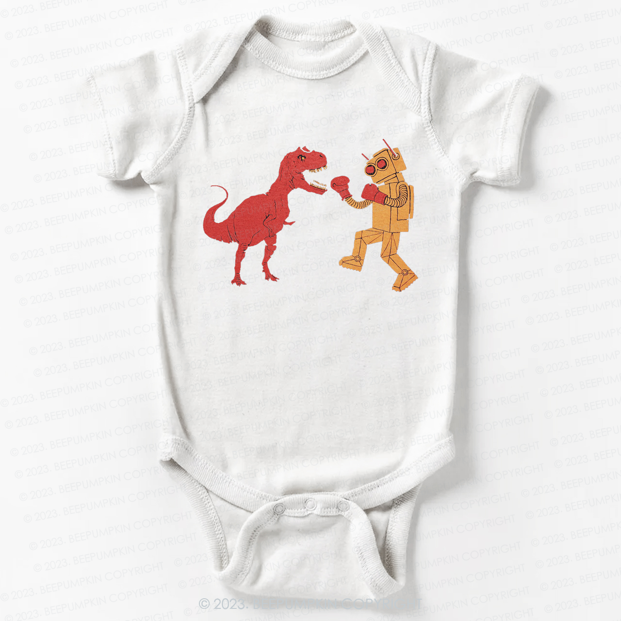 Kids Dinosaur Vs Robot Bodysuit For Baby