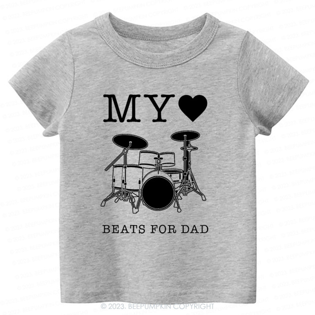 My Heart Beats For Dad Kids Shirt