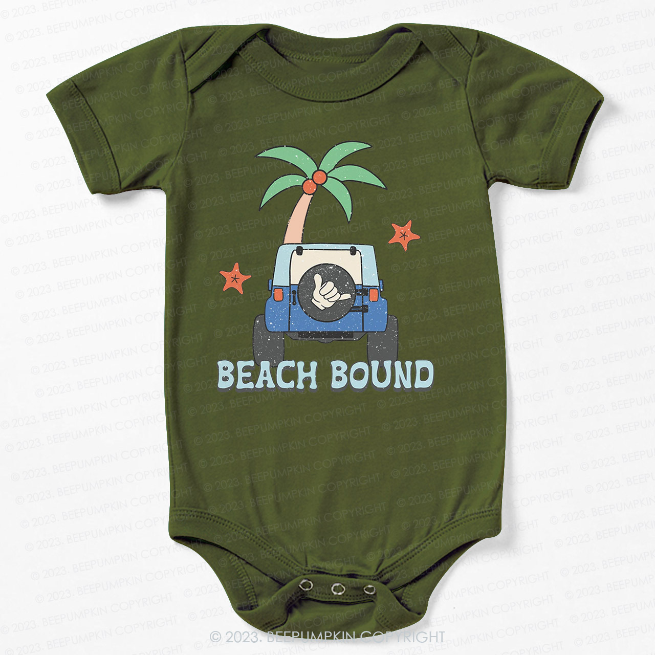 Beach Bound Car And Tree Bodysuit For Baby