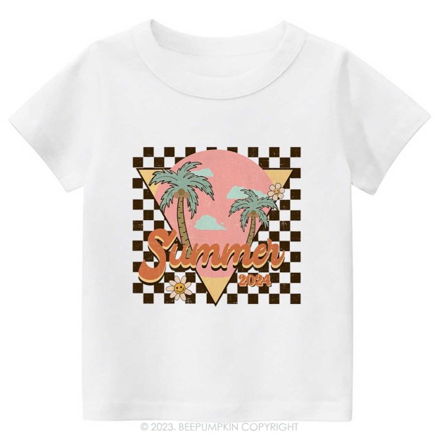 Retro Summer 2024 Palm Tree Kids Shirt