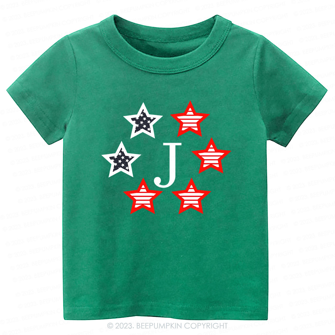 Monogrammed Embroidered Stars Shirt For Kids