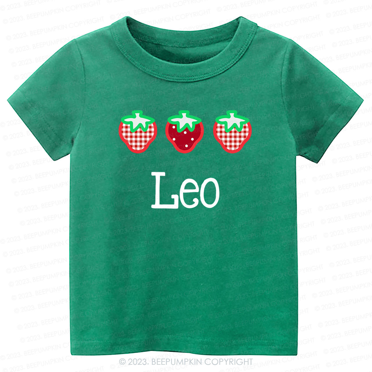 Strawberry Picking Applique Shirt For Kids