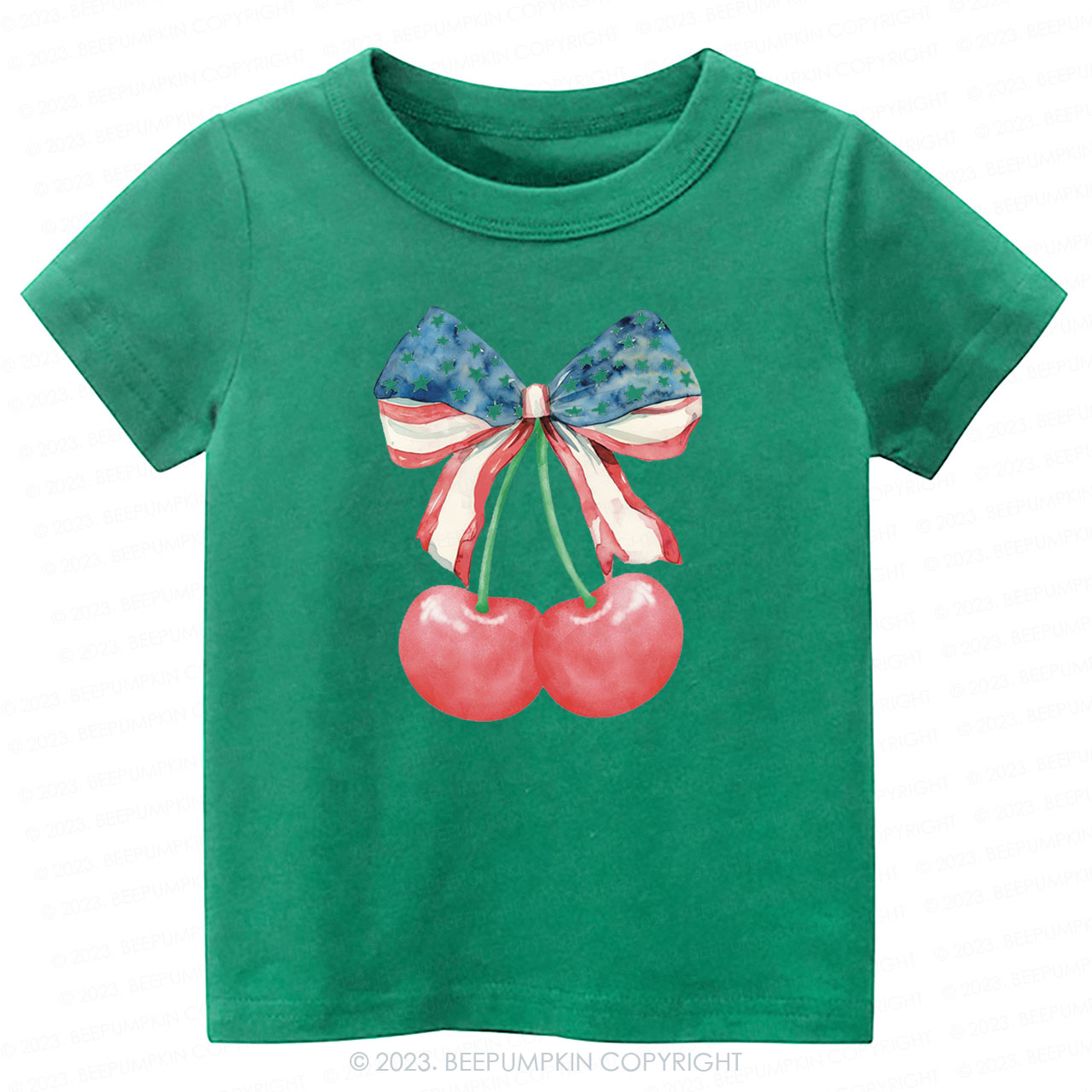 Cherries with American Bow Shirt For Kids