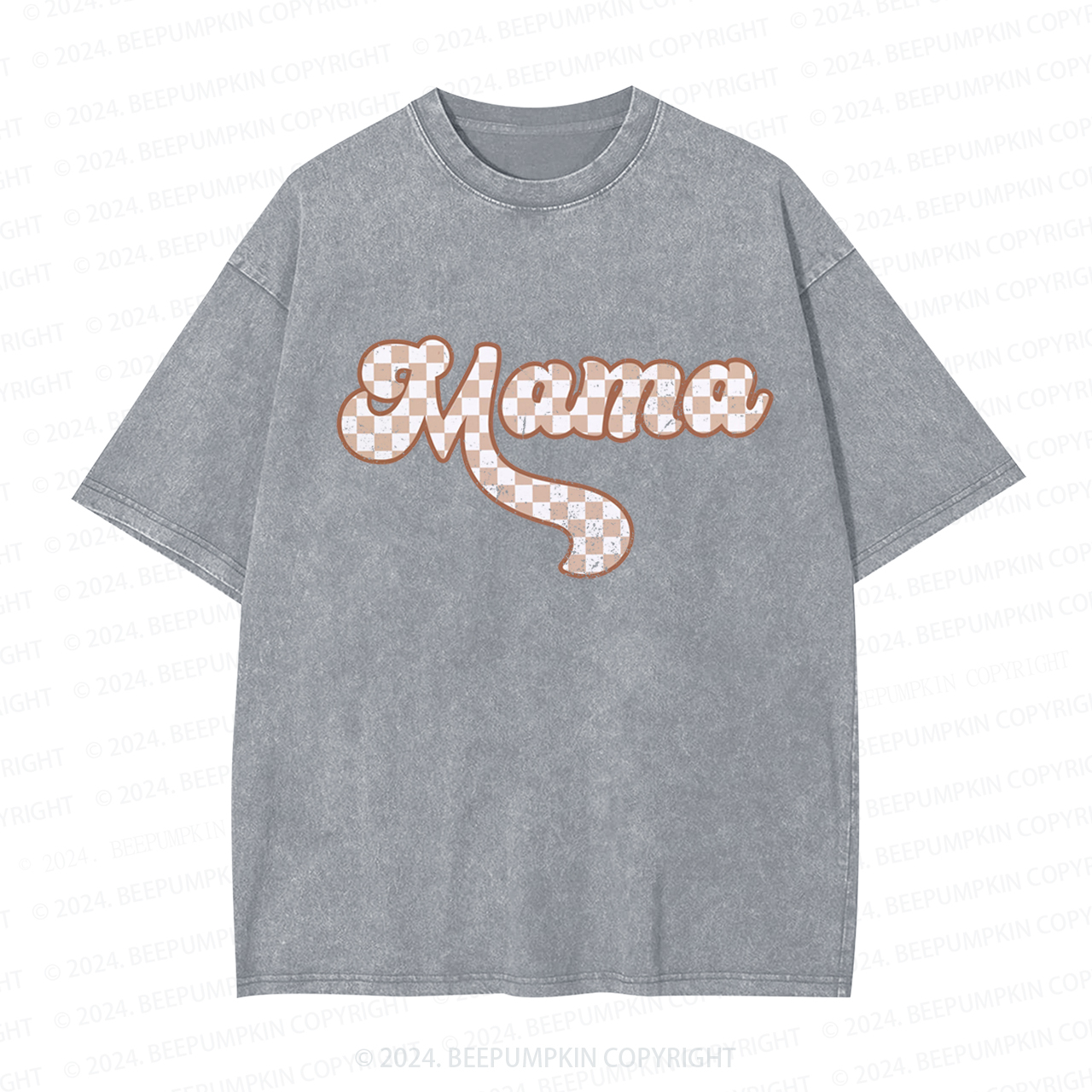 Checkered Mama Retro Mama Washed T-Shirts 