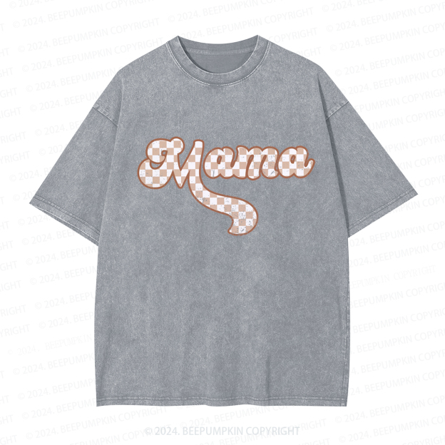 Checkered Mama Retro Mama Washed T-Shirts 