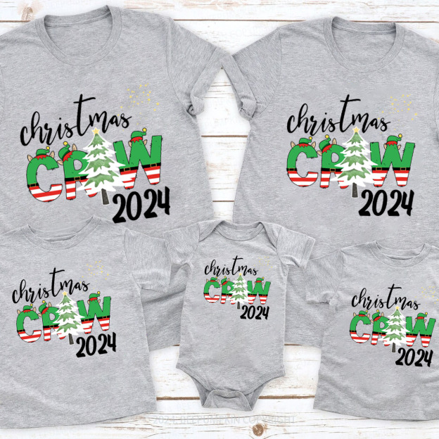 Christmas Elf Doodle 2024 Crew Family Matching Shirt