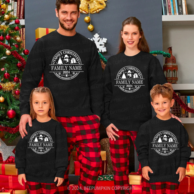 Personalized Christmas Gift Make Memories with the Snowman Family Christmas Sweatshirt