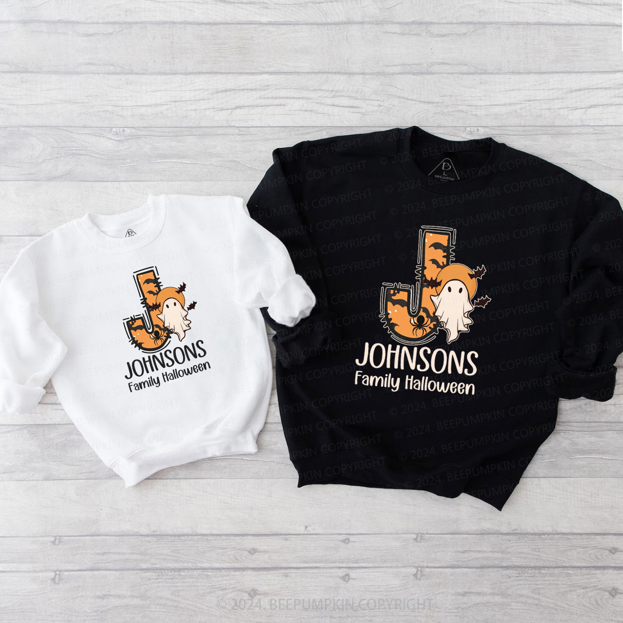 Personalized Halloween Ghost Name Family Matching Sweatshirt