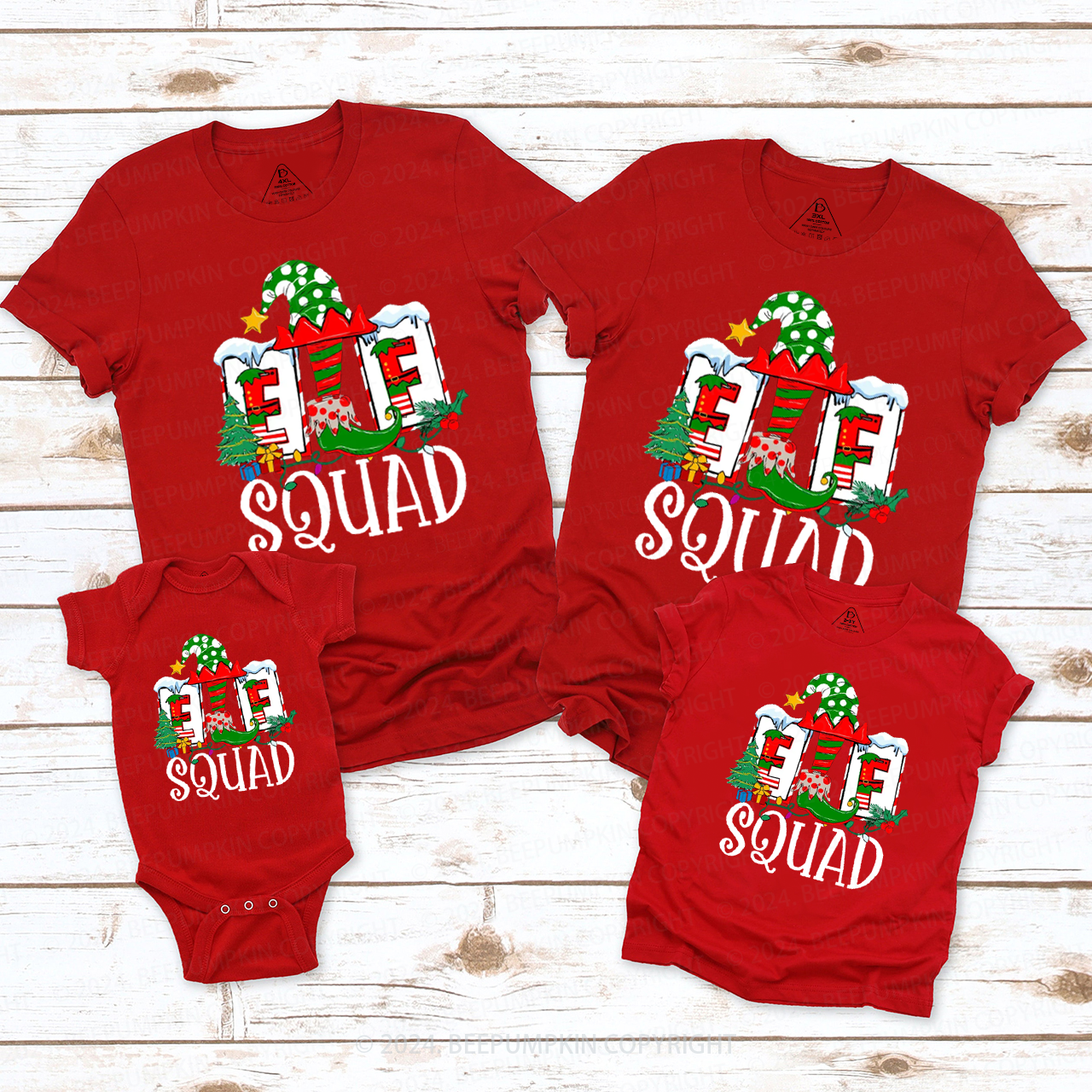 ELF Squad Family Matching T-Shirts Beepumpkin