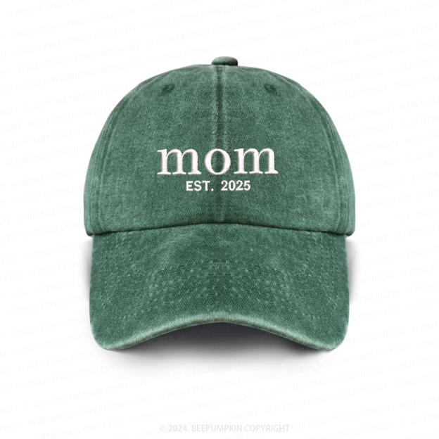 Personalized Adult Washed Embroidered Baseball Cap With Date