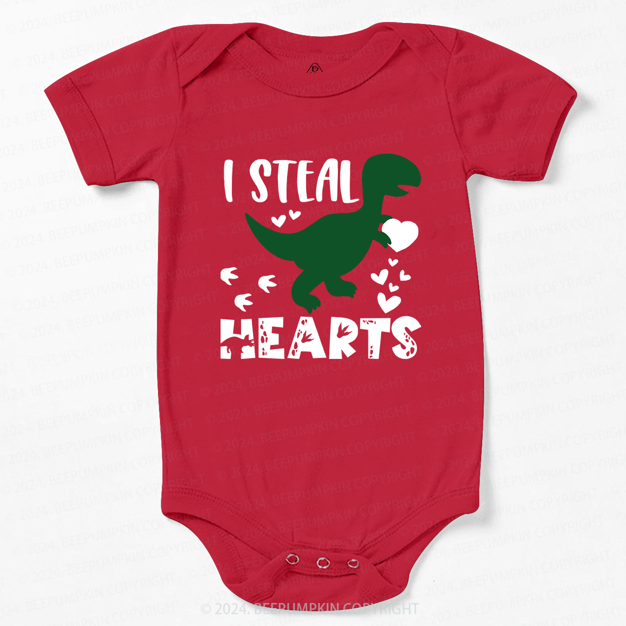 I Steal Hearts Dinosaur Valentine Bodysuit For Baby