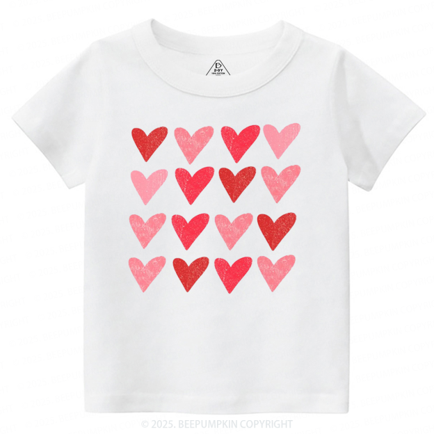 Heart Valentine's Day Toddler&Kid's Tees Beepumpkin