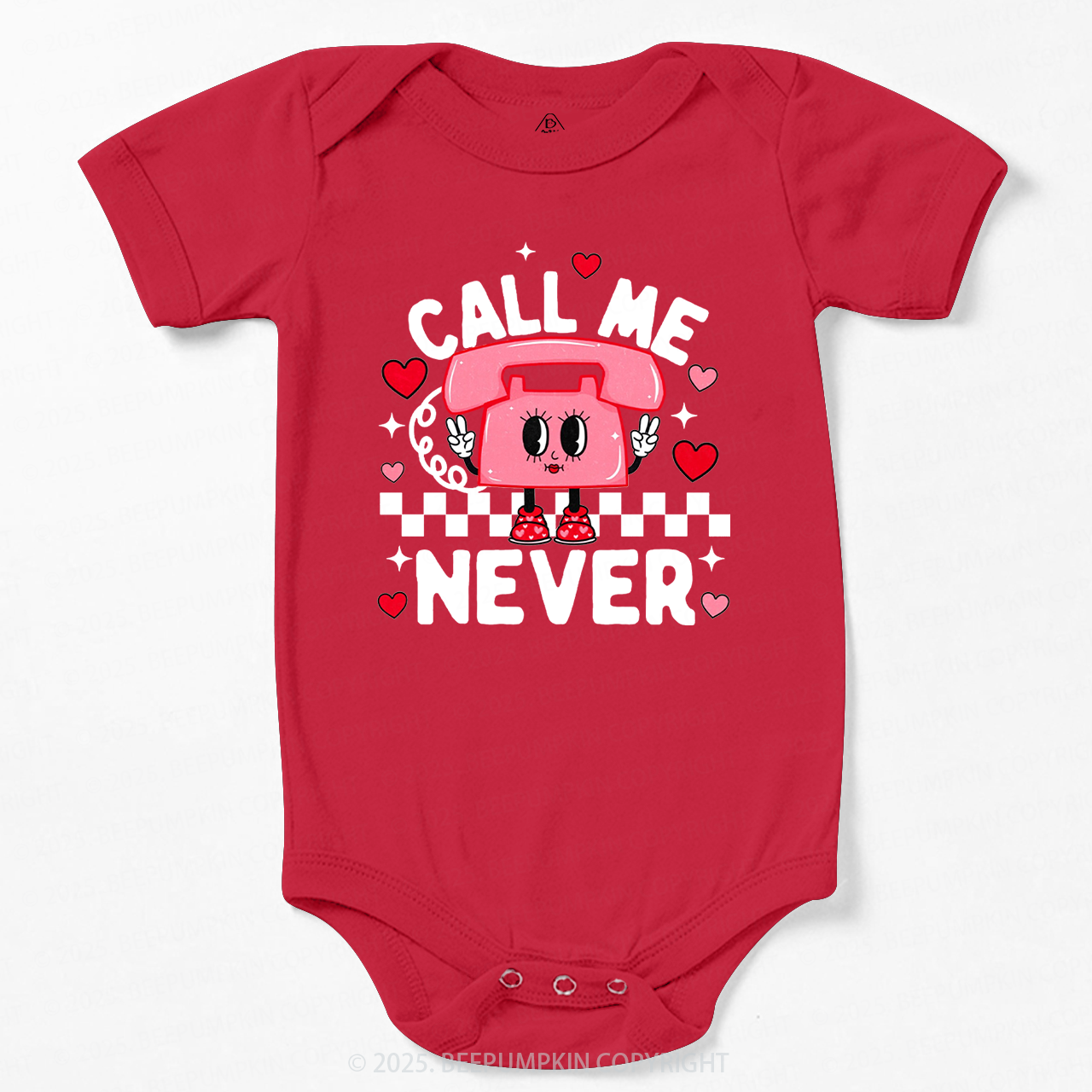 Call Me Never Valentine's Day Bodysuit Beepumpkin
