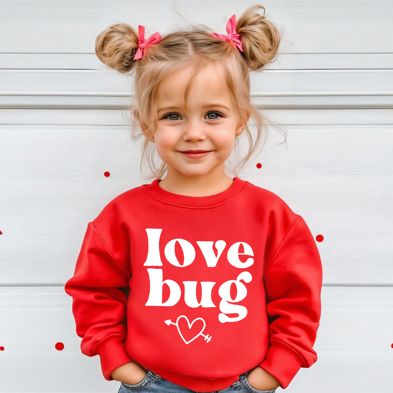 Love Bug Valentine's Day Kid's Sweatshirt 2
