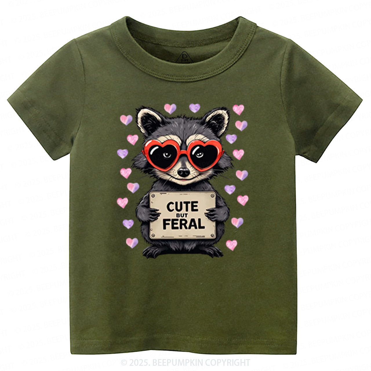 Cute But Feral Valentine's Day Toddler&Kid's Tees Beepumpkin 2