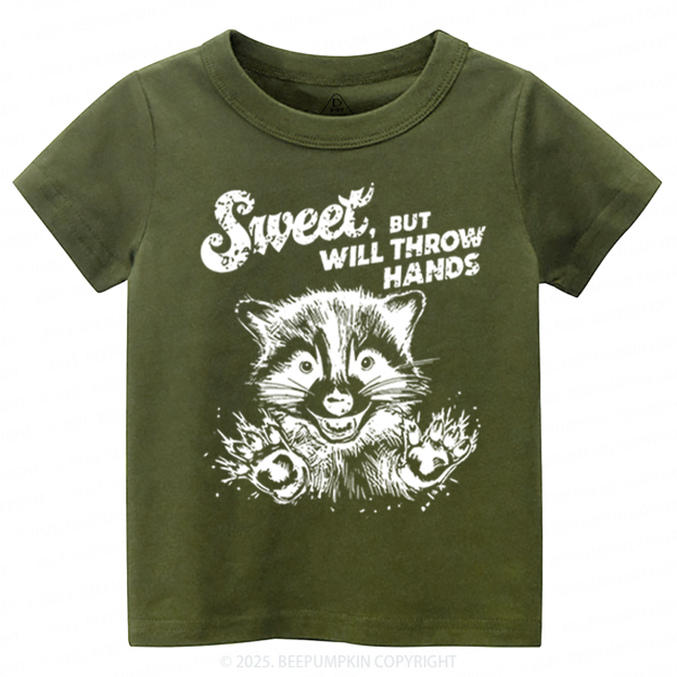 Sweet But Will Throw Hand Toddler&Kid's Tees Beepumpkin