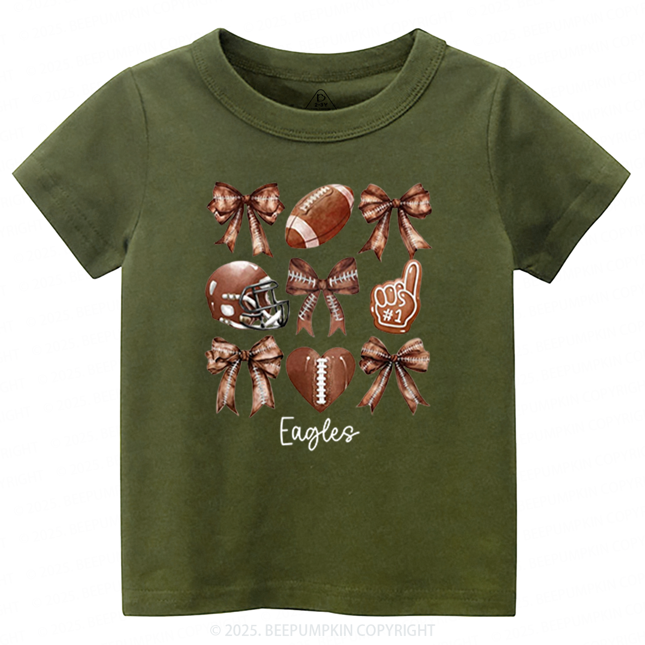 Personalized Kids Name Football Toddler&Kid's Tees Beepumpkin