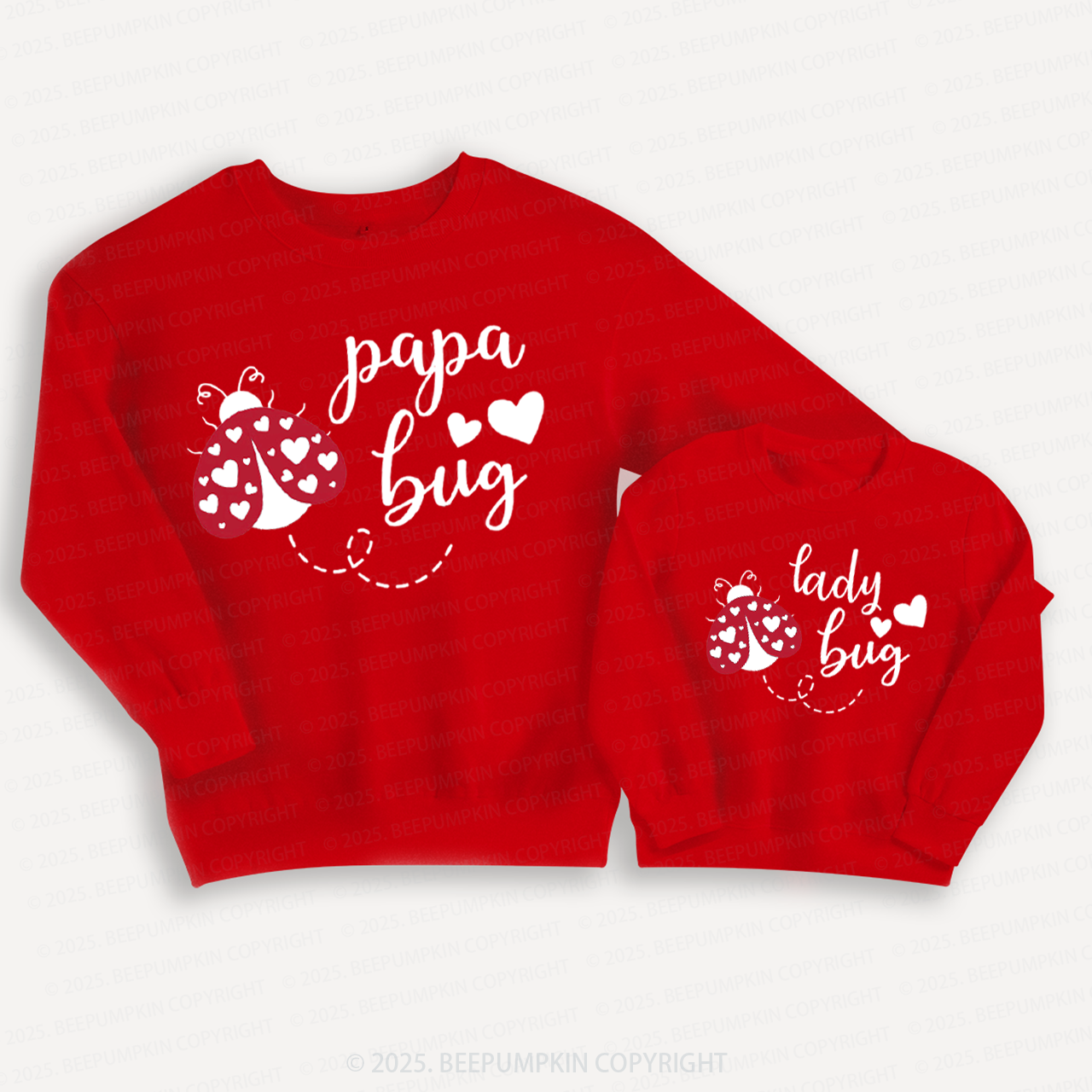 Lady Bug Valentine's Day Family Matching Sweatshirts