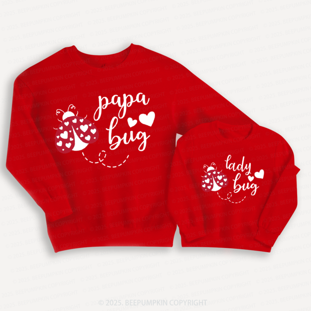 Lady Bug Valentine's Day Family Matching Sweatshirts