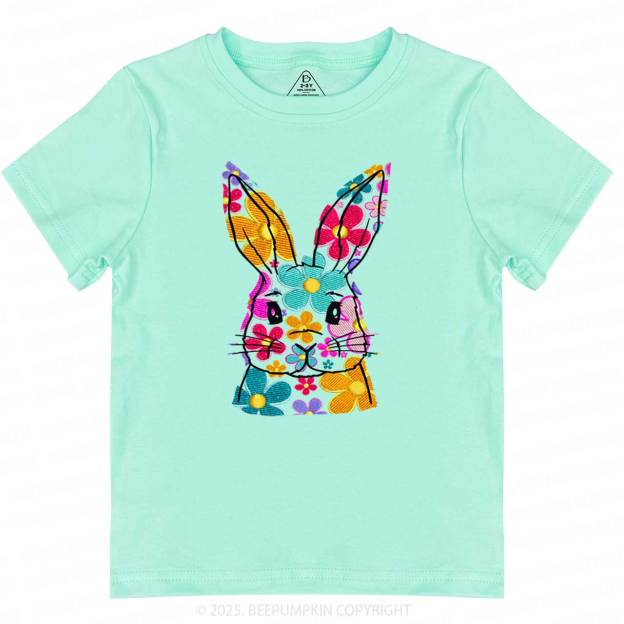 Bright Floral Bunny Easter Toddler&Kid's Tees Beepumpkin