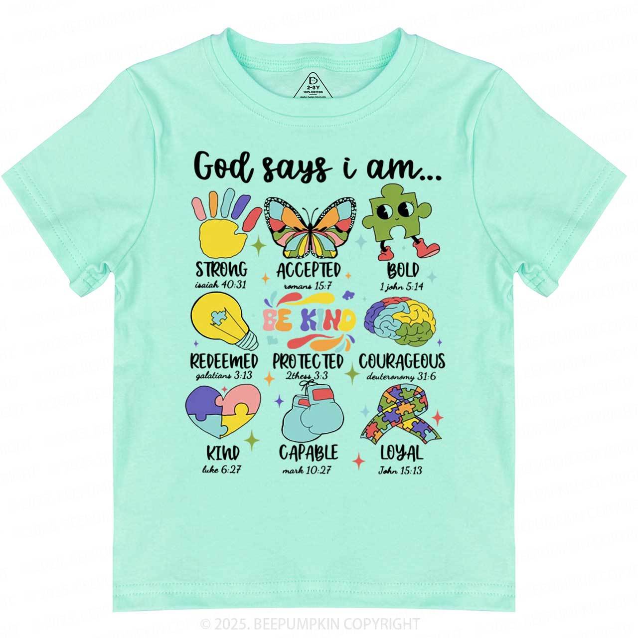 God Says I Am Toddler&Kid's Tees Beepumpkin