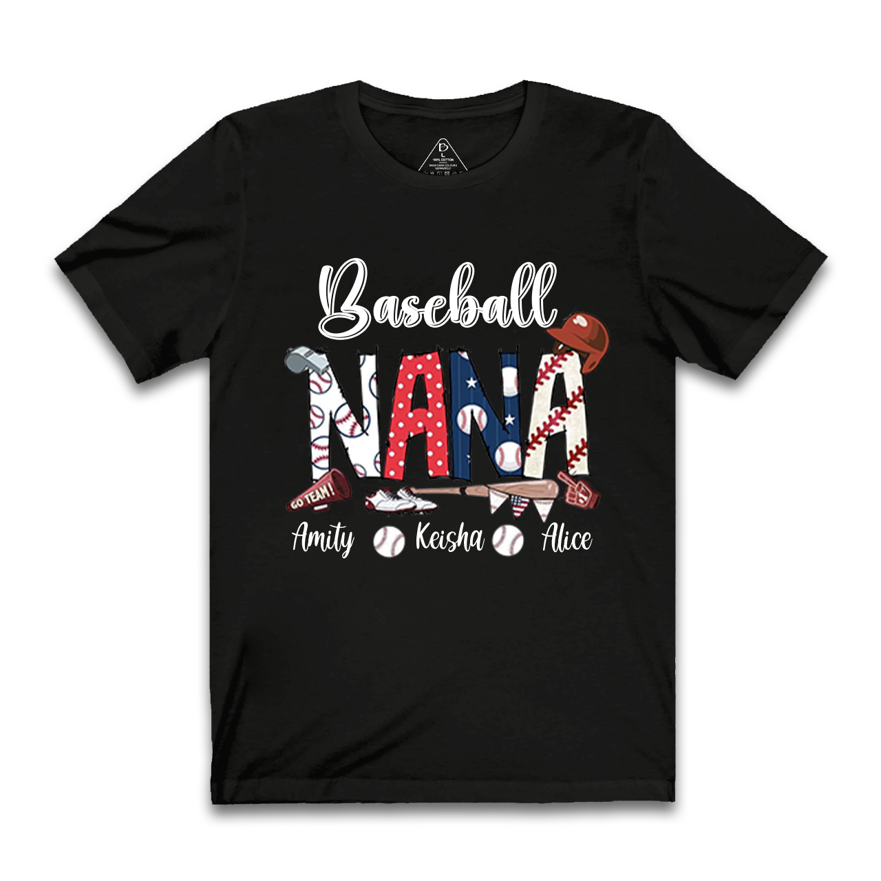 Personalized Kid‘s Names Baseball Grandma T-Shirts
