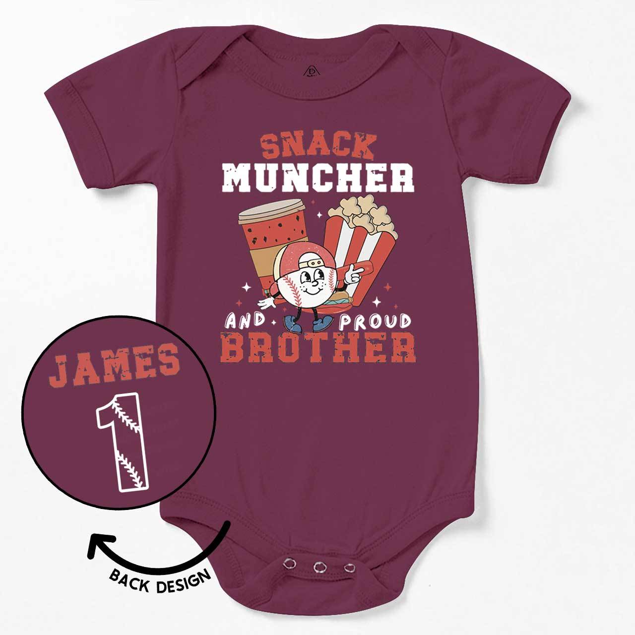 Personalized Snack Muncher Baseball Bodysuit Beepumpkin
