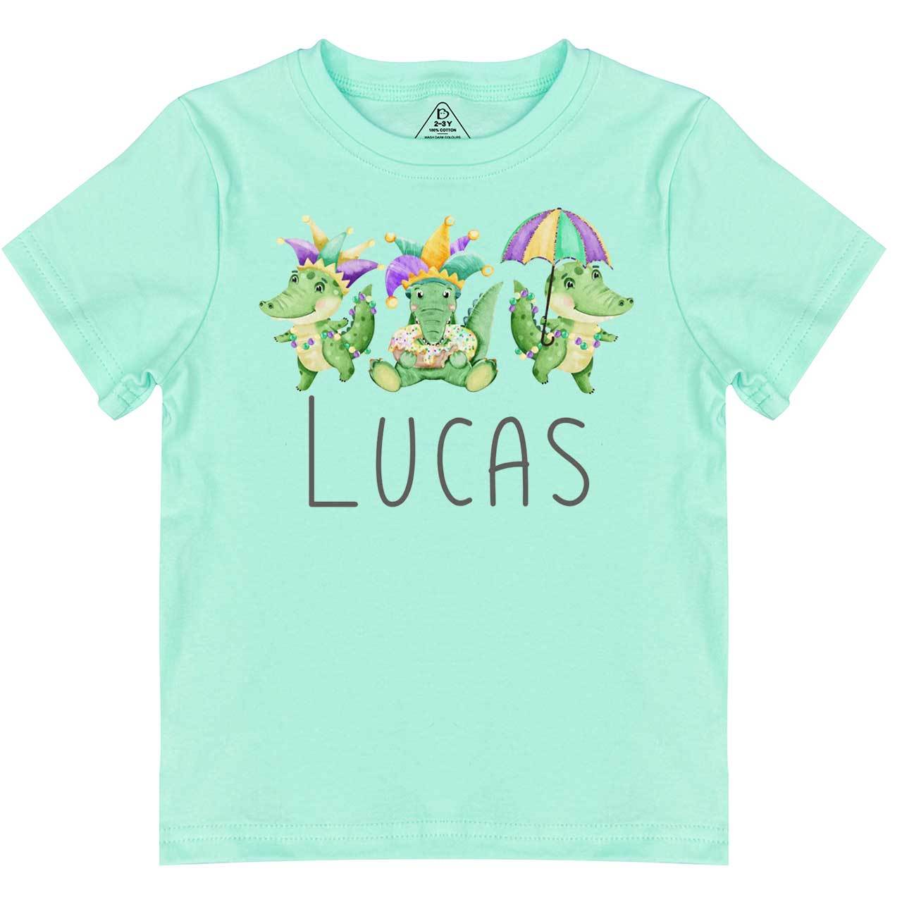 Personalized Mardi Gras Alligators Toddler&Kid's Tees Beepumpkin