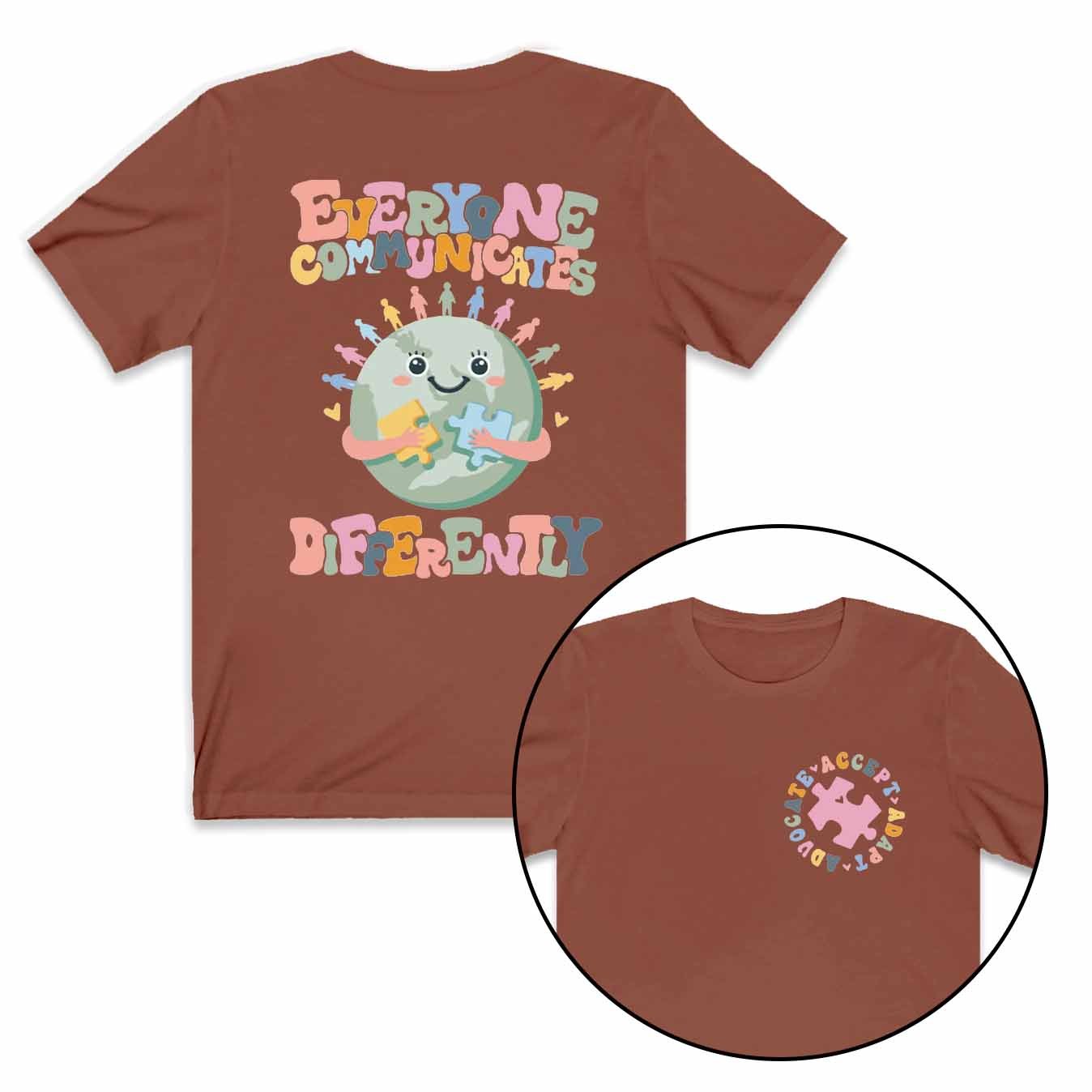 Everyone Communicates Differently Mama T-Shirts