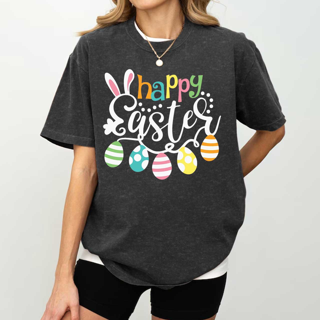 Happy Easter Mama Washed T-Shirts