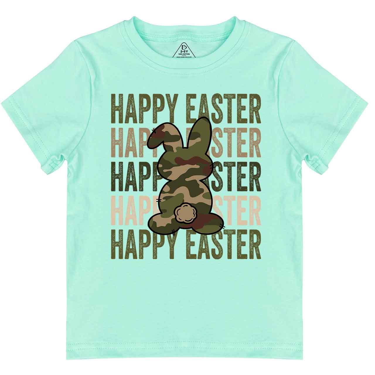 Easter Camouflage Happy Bunny Toddler&Kid's Tees Beepumpkin